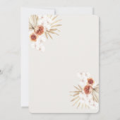 Boho Terracotta Pampas Grass Wedding Invitation 招待状 (裏面)