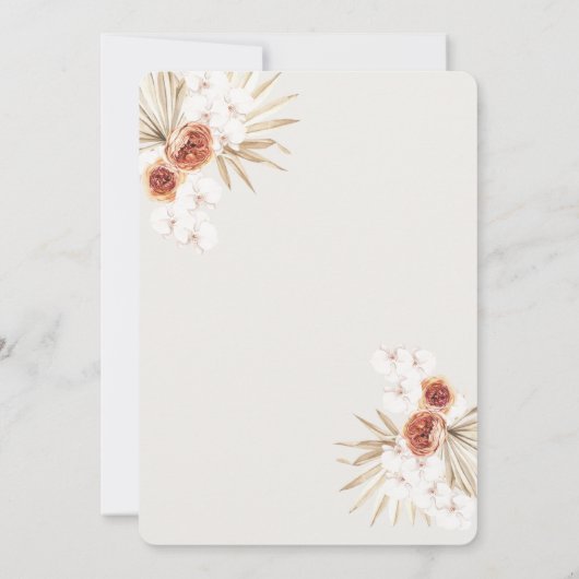 Boho Terracotta Pampas Grass Wedding Invitation 招待状 (裏面)