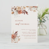 Boho Terracotta QRコード2 in 1結婚's 招待状 (スタンド正面)