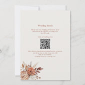 Boho Terracotta QRコード2 in 1結婚's 招待状 (裏面)