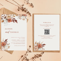 Boho Terracotta QRコード2 in 1結婚's