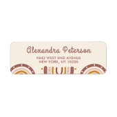 Boho Terracotta Rainbow Return ラベル (正面)