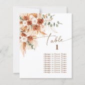 Boho Terracotta Rose Pampas Table 1 Seating Plan (正面)