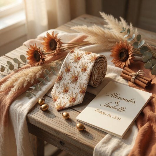 Boho Terracotta Rustic Botanical ネクタイ