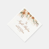 Boho Terracotta The Night Before Bridal Shower スタンダードカクテルナプキン (角)