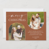 Boho Terracotta Tonesメリークリスマススクリプト写真 シーズンカード (正面)