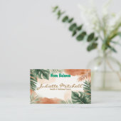 Boho Terracotta Tropical Health Business Card 名刺 (スタンド正面)