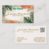 Boho Terracotta Tropical Health Business Card 名刺 (正面/裏面)