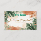 Boho Terracotta Tropical Health Business Card 名刺 (正面)