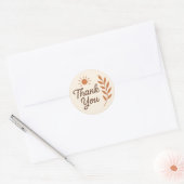Boho Thank You Sticker – Earthy Aesthetic ラウンドシール (封筒)