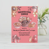 Boho Thanksgivingディナー 招待状 (スタンド正面)