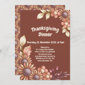 Boho Thanksgivingディナー 招待状 (正面/裏面)