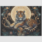 Boho Tiger in Tree with Moon 薄葉紙 (正面)
