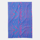 Boho Tiger Stripe Pink and Blue キッチンタオル (縦)