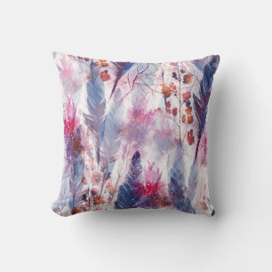 Boho Tigs and Feather：ファッショナブルなアートワーク クッション