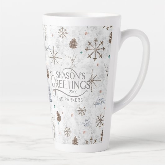 Boho Tigs & Pinecone Christmas ID986 カフェラテマグ (右)