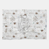 Boho Tigs & Pinecone Christmas ID986 キッチンタオル (横)