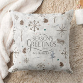 Boho Tigs & Pinecone Christmas ID986 クッション (ブランケット)