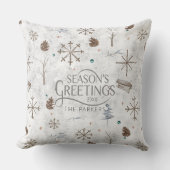 Boho Tigs & Pinecone Christmas ID986 クッション (正面)