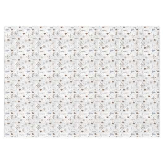 Boho Tigs & Pinecone Christmas ID986 テーブルクロス (正面(横))