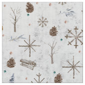 Boho Tigs & Pinecone Christmas ID986 ファブリック (クローズアップ)