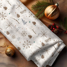 Boho Tigs & Pinecone Christmas ID986 ファブリック