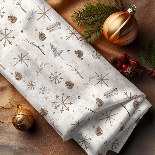 Boho Tigs & Pinecone Christmas ID986 ファブリック