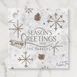 Boho Tigs & Pinecone Christmas ID986 フェイバータグ