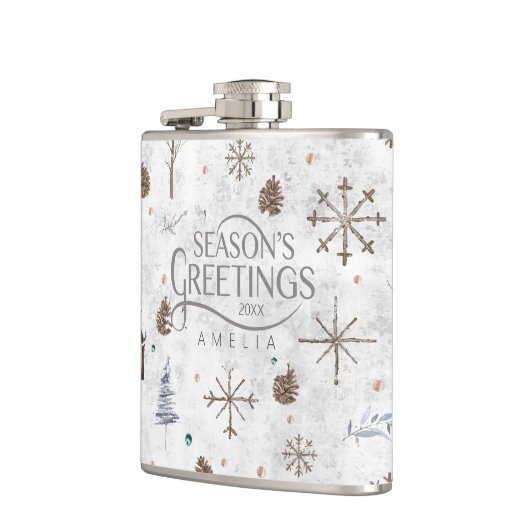 Boho Tigs & Pinecone Christmas ID986 フラスク (左)