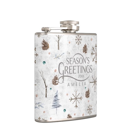 Boho Tigs & Pinecone Christmas ID986 フラスク (右)