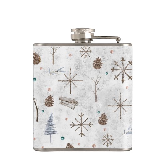 Boho Tigs & Pinecone Christmas ID986 フラスク (裏面)