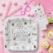 Boho Tigs & Pinecone Christmas ID986 ペーパープレート (パーティー)