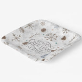 Boho Tigs & Pinecone Christmas ID986 ペーパープレート (傾斜あり)