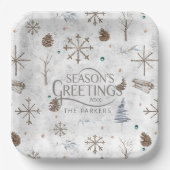 Boho Tigs & Pinecone Christmas ID986 ペーパープレート (正面)