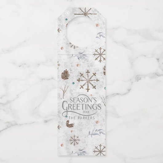 Boho Tigs & Pinecone Christmas ID986 ボトルネックタグ (正面)