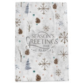 Boho Tigs & Pinecone Christmas ID986 ミディアムペーパーバッグ (正面)