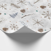 Boho Tigs & Pinecone Christmas ID986 ラッピングペーパー (角)