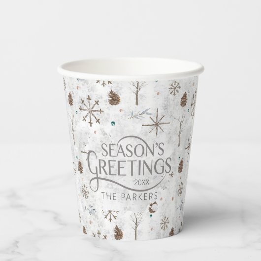 Boho Tigs & Pinecone Christmas ID986 紙コップ (裏面)