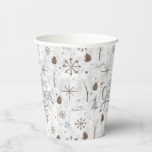 Boho Tigs & Pinecone Christmas ID986 紙コップ (右)