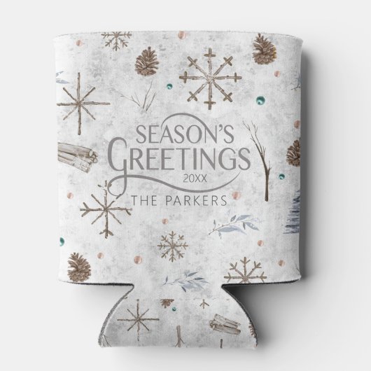 Boho Tigs & Pinecone Christmas ID986 缶クーラー (裏面)