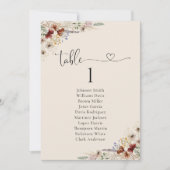 Boho Tiny Wildflowerの結婚テーブル座席表 (正面)