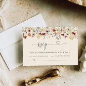 Boho Tiny Wildflower Wedding RSVPカード