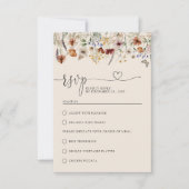 Boho Tiny Wildflower Wedding RSVPカード (正面)