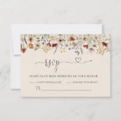 Boho Tiny Wildflower Wedding RSVPカード (正面)