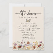 Boho Tiny Wilflowerブライダルシャワー招待 招待状 (正面)