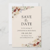 Boho Tiny Wilflower日付カードを保存 セーブザデート (正面)