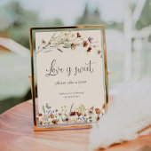 Boho Tiny Wilflower Love Is Sweet Sign 台座サイン