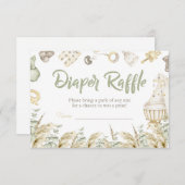 Boho Toysベビーシャワーおむつラッフルカード 招待状 (正面/裏面)