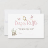 Boho Toysベビーシャワーガールおむつラッフルカード 招待状 (正面)