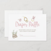 Boho Toysベビーシャワーガールおむつラッフルカード 招待状 (正面/裏面)